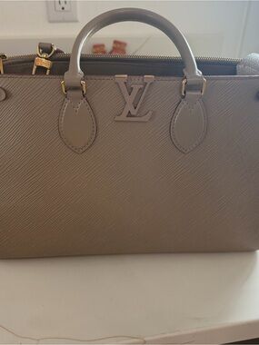 Louis Vuitton Neutral Taupe Epi Leather Satchel with Gold Hardware